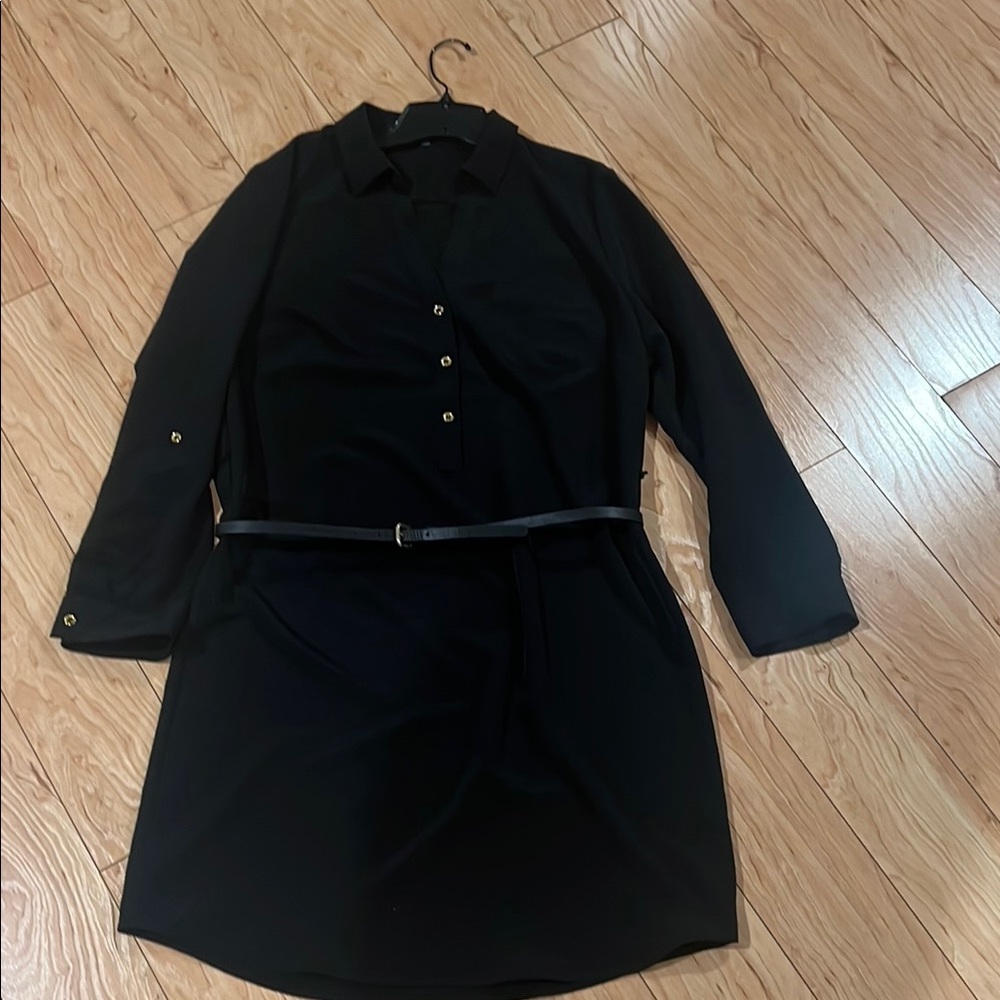 Chic Black Button-Up Dress